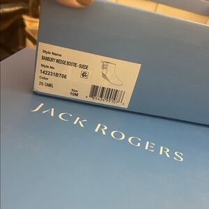 Jack Rogers Suede Wedge Ankle Boot in Cognac